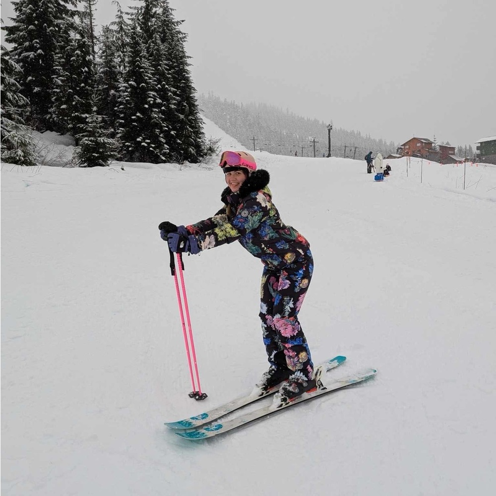Obermeyer Floral Ski Suit with Pink Accents